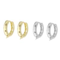 Brass Hoop Earring Components plated fashion jewelry & DIY & micro pave cubic zirconia & for woman Sold By Lot