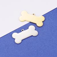 Stainless Steel Tag Charm 304 Stainless Steel Dog Bone Vacuum Ion Plating Unisex Sold By PC