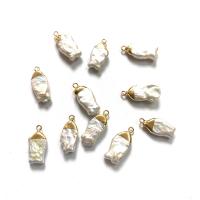 Gėlo vandens perlų pakabučiai, su Žalvarinis, Žuvis, aukso spalva padengtas, unisex, 10x20mm, Pardavė PC