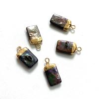Freshwater Pearl Pendants with Brass Rectangle gold color plated Unisex Sold By PC