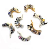 Pryskyřice Přívěsek, s perla & Mosaz, á, unisex, více barev na výběr, 15x40-20x50mm, Prodáno By PC