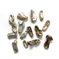 Perlas cultivadas de agua dulce colgante, con metal, Irregular, chapado en color dorado, unisexo, más colores para la opción, 5x10-15x35mm, Vendido por UD