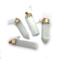 Gypsum Stone Pendant with Brass gold color plated & Unisex Sold By PC