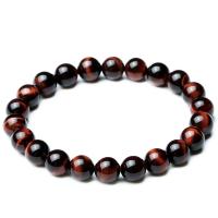 Natural Tiger Eye Bracelets Round elastic & Unisex 8mm Length 7.5 Inch Sold By PC