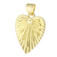 Mässing Hjärta Hängen, guldfärg pläterade, mode smycken & DIY & för kvinna, gyllene, 15x20x2mm, Hål:Ca 3mm, 10PC/Lot, Säljs av Lot