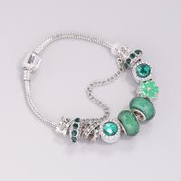 Lampwork Bracelets Zinc Alloy with Lampwork platinum plated & micro pave cubic zirconia & for woman 190mm Sold By PC