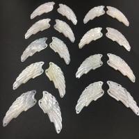 Shell Connector White Lip Shell Wing Shape Carved multihole & DIY white Sold By PC