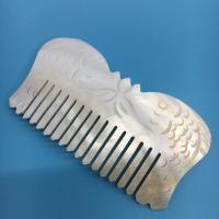 Decorative Hair Combs Pearl Shell Carved white Sold By PC