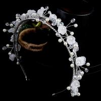 Haarbanden, Zinc Alloy, met Plastic Pearl, handgemaakt, mode sieraden & voor vrouw & met strass, zilver, nikkel, lood en cadmium vrij, 350x140x30mm, Verkocht door PC