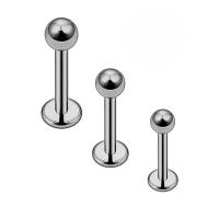 Titanium tongue ring Round polished fashion jewelry & Unisex silver color Sold By PC