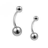 Titanium Belly Ring Round polished fashion jewelry & Unisex silver color Sold By PC