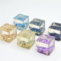 Transparent Acrylic Beads with Sequins Square DIY Sold By PC