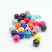 Pevné Barva Akrylové korálky, Akryl, Kolo, DIY & half-vrtané, více barev na výběr, 14mm, Prodáno By PC