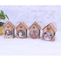 Wood Christmas Hanging Ornaments, handmade, cute & with LED light & different styles for choice, 60x110mm, Sold By PC