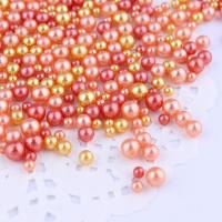 Koraliki plastikowe , Tworzywa ABS perła, Koło, DIY & bez otworu, wielokolorowy, 3-6mm, sprzedane przez torba
