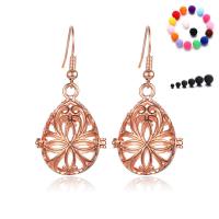 Brass Floating Locket Earring Teardrop plated for woman & hollow nickel lead & cadmium free 20-30mm Sold By Pair