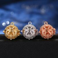 Floating Charms Pendant Brass Round plated micro pave cubic zirconia & for woman & hollow nickel lead & cadmium free 20-30mm Sold By PC