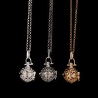 Floating Locket Necklace Brass Round plated for woman & hollow nickel lead & cadmium free 20-30mm Length Approx 38 cm Sold By PC