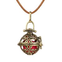 Floating Locket Necklace Brass Round antique bronze color plated & for woman & hollow nickel lead & cadmium free 20-30mm Length Approx 38 cm Sold By PC