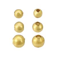 Edelstahl-Beads, 304 Edelstahl, Galvanische Beschichtung, DIY & verschiedene Größen vorhanden, goldfarben, Bohrung:ca. 1mm, verkauft von PC