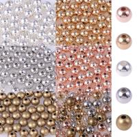 Perles en plastique revêtue de cuivre, plastique revêtu de cuivre, avec Boîte en plastique, Rond, Placage, DIY, couleurs mélangées, 130x60x22mm, Vendu par boîte