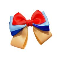 Cloth Bowkont Hair Clip with Zinc Alloy Bowknot handmade for children mixed colors Sold By PC