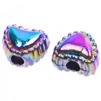 Zinc Alloy Heart Beads colorful plated DIY Sold By PC