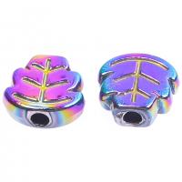Zinc Alloy Jewelry Beads Leaf colorful plated DIY Sold By PC