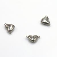 Stainless Steel Magnetska kopča, 304 nehrđajućeg čelika, Srce, možete DIY & Stroj za poliranje, izvorna boja, 11x17mm, 20računala/Torba, Prodano By Torba