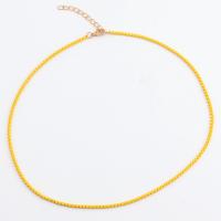 Iron Necklaces with Alloy Flat Round stoving varnish fashion jewelry & for woman multi-colored 450mm Sold By PC