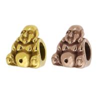 Stainless Steel Large Hole Beads 304 Stainless Steel Buddha plated Approx 5mm Sold By PC