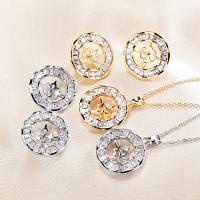 Brass Jewelry Finding Set Earring Setting & Pendant Setting & Ring Base with Cubic Zirconia plated DIY nickel lead & cadmium free 9.5-10mm 9-10mm 9.5-10mm Inner Approx 21mm Sold By Set