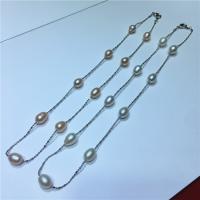 Collar de Perlas Natural de Freshwater, Perlas cultivadas de agua dulce, para mujer, más colores para la opción, 8-9mm, longitud aproximado 45 cm, Vendido por UD