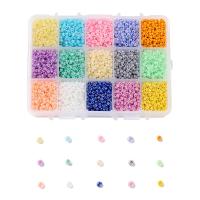 Ceylon Glass Seed Beads, Glass Beads, with Plastic Box, DIY, mixed colors, nickel, lead & cadmium free, 140x108x30mm, Sold By Box