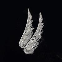Rhinestone Brooch Zinc Alloy Wing Shape for woman & with rhinestone nickel lead & cadmium free Sold By PC
