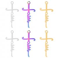 Stainless Steel Cross Pendants 304 Stainless Steel Vacuum Ion Plating Unisex Length Approx 50 cm Sold By PC