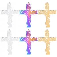 Stainless Steel Cross Pendants 304 Stainless Steel Vacuum Ion Plating Unisex & hollow Length Approx 50 cm Sold By PC