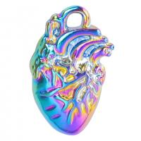 Zinc Alloy Pendants Heart colorful plated Unisex nickel lead & cadmium free Length Approx 50 cm Sold By PC