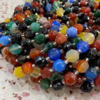 Prirodni Rainbow ahat perle, Mješoviti Agate, s Staklo sjeme perli, Krug, možete DIY & različite veličine za izbor & faceted, miješana boja, Prodano Per Približno 14.96 inčni Strand