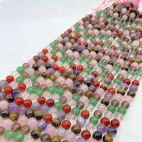 Смешанные Бусины Gemstone, Многоцветный камень, Круглая, DIY & разный размер для выбора, разноцветный, Продан через Приблизительно 14.96 дюймовый Strand