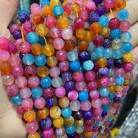 Natural Dragon Veins Agate Beads Flat Flower Agate Round DIY 8mm Approx Sold By Strand