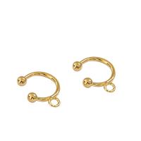 Brass Clip On Earring Finding Letter C gold color plated DIY nickel lead & cadmium free Sold By Pair
