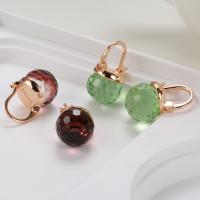 Crystal Earrings Brass with Crystal fashion jewelry & for woman rose gold color nickel lead & cadmium free Sold By Pair