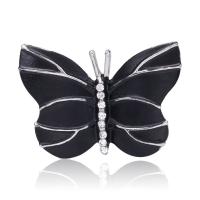 Rhinestone Brooch Zinc Alloy Butterfly painted fashion jewelry & for woman black nickel lead & cadmium free Sold By PC