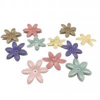 Spray Painted Acrylic Beads, Flower, DIY, more colors for choice, 35mm, Approx 460PCs/Bag, Sold By Bag