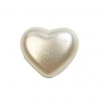 Malované Akrylové korálky, ABS plast pearl, Srdce, namalovaný, DIY & různé velikosti pro výběr, bílý, Prodáno By Bag