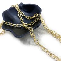 Brass Ovalni Chain, Mesing, zlatna boja pozlaćen, možete DIY, zlatan, nikal, olovo i kadmij besplatno, 6x10mm, 10m/spool, Prodano By spool