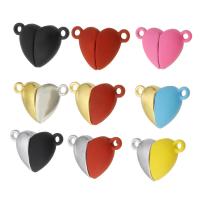 Zinc Alloy Magnetic Clasp Heart plated DIY & stoving varnish & with magnetic nickel lead & cadmium free Approx 1mm Sold By Set