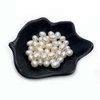 Cultured Half Drilled Freshwater Pearl Beads Rice polished DIY & half-drilled white Sold By PC