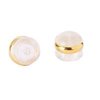 Brass Ear Nut Component Soft PVC with Brass Hamburg plated DIY Sold By PC
